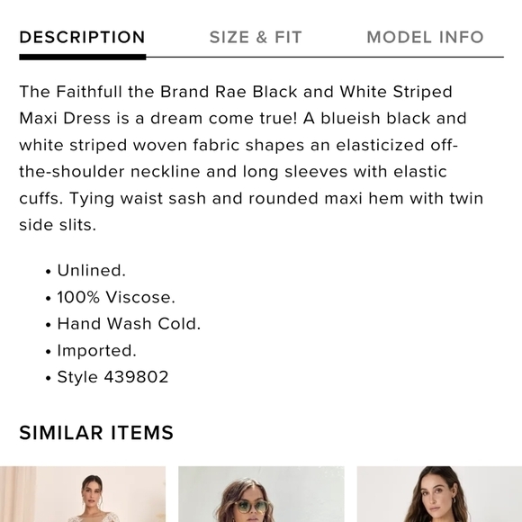 Faithfull the Brand Striped Maxi Dress - Black and White - Picture 12 of 12